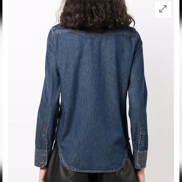 Zadig Voltaire Thelma Western Denim Shirt Size Medium - Picture 8 of 12